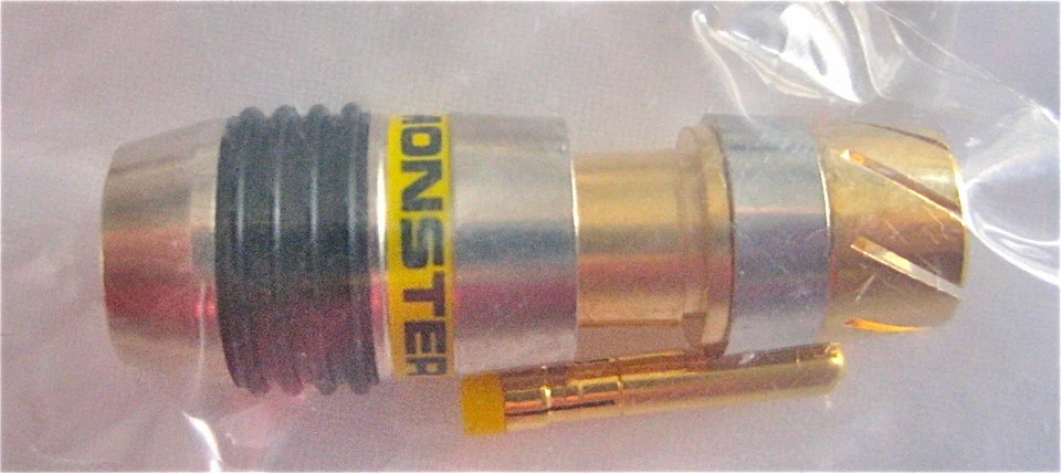 Monster Turbine Ultra-High Quality RG6 RCA PHONO Connectors Audio Video 10ps - Image 4 of 4