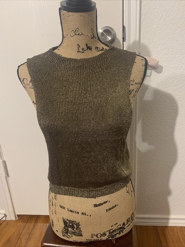 free people intimately Medium Cropped Fancy Knit Golden Top EUC