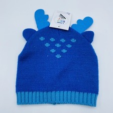 Kids Blue Moose Hat Knit Beanie New