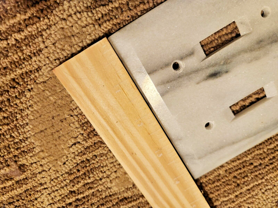 Marble Stone Double Toggle Wall Plate 2 Gang Light Switch Cover White