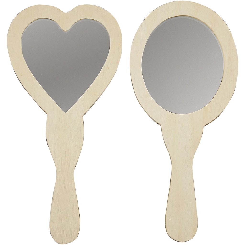 Hand Mirrors, size 23-24 cm, plywood, 2asstd