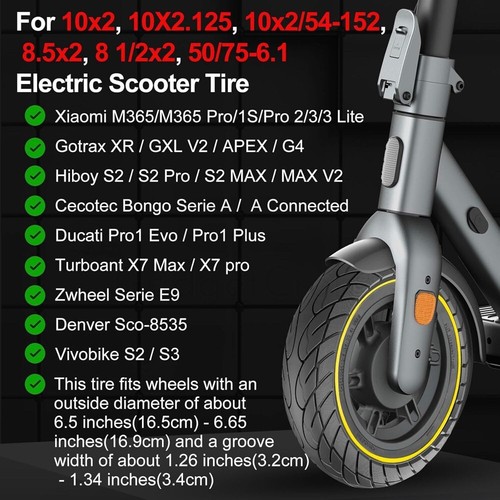 10"x2.125 Solid Tyre Electric Scooter Honeycomb Yellow Line 10 Inch Wheel UK - Picture 2 of 4