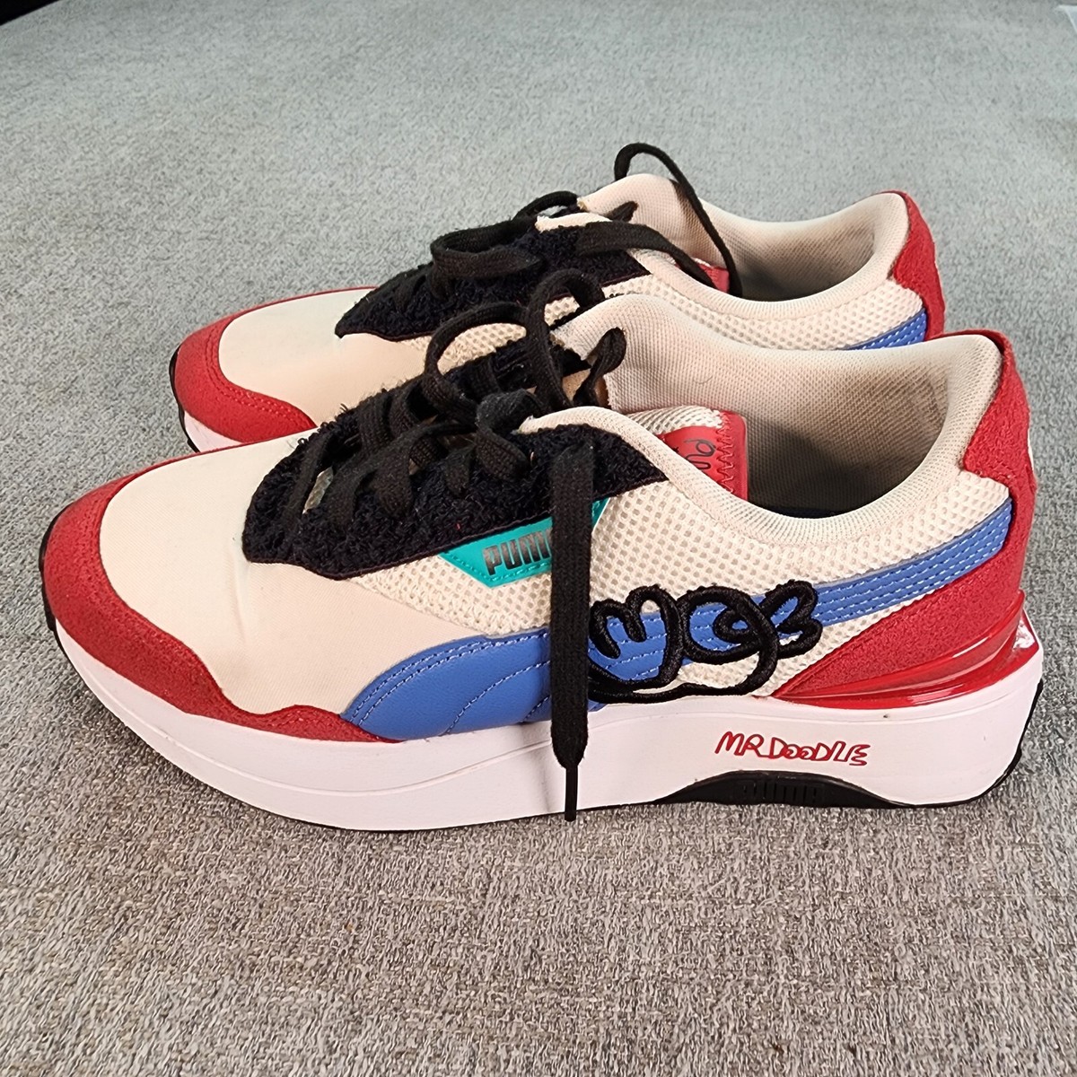 Puma Mr Doodle Cruise Rider Shoes Womens Size 9 Eggnog Ultramarine
