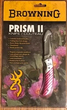 Browning Prism II Pink Clip EDC Hunting Folding Knife Pocket Folder - 3225622