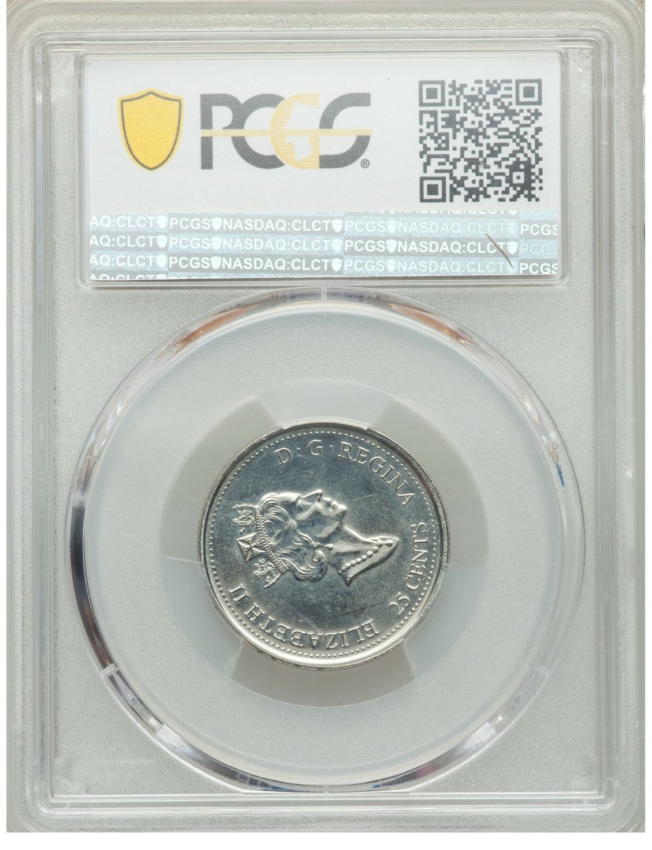 ERROR - 2000 Canada 25 Cents Harmony PCGS MS-65 with a 270 Degree