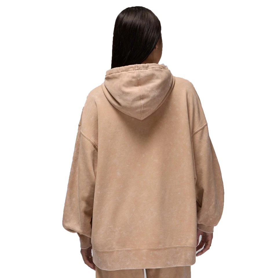 Sudadera con capucha lavada forrada satinada Nike Jordan Flight polar marrón FN5738-244 para mujer Foto 2 de 4