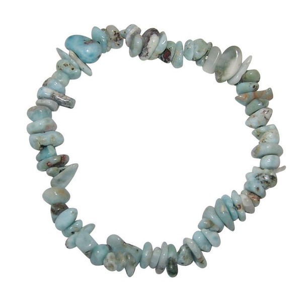 Larimar Splitter Armband Auch Atlantisstein Genannt Auf Stretchband-image