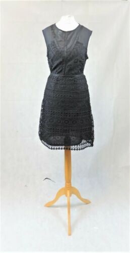 New Look Black Premium Lace Mesh Panel Shift Dress UK 8 rrp 44.99 DH8 AC  03 | eBay