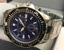 Chronograph Herrenuhr Jacques Cantani Taucher Edelstahl 10 Bar blau 44mm