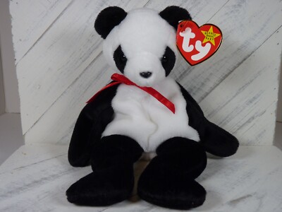 Vintage 1998 TY Beanie Babies Fortune Panda Bear with Tags - M2