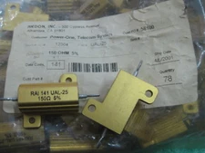 1X UAL25-150RJ 150 Ohms 5% 25W Series UAL Resistors Wirewound  Aluminum Housed