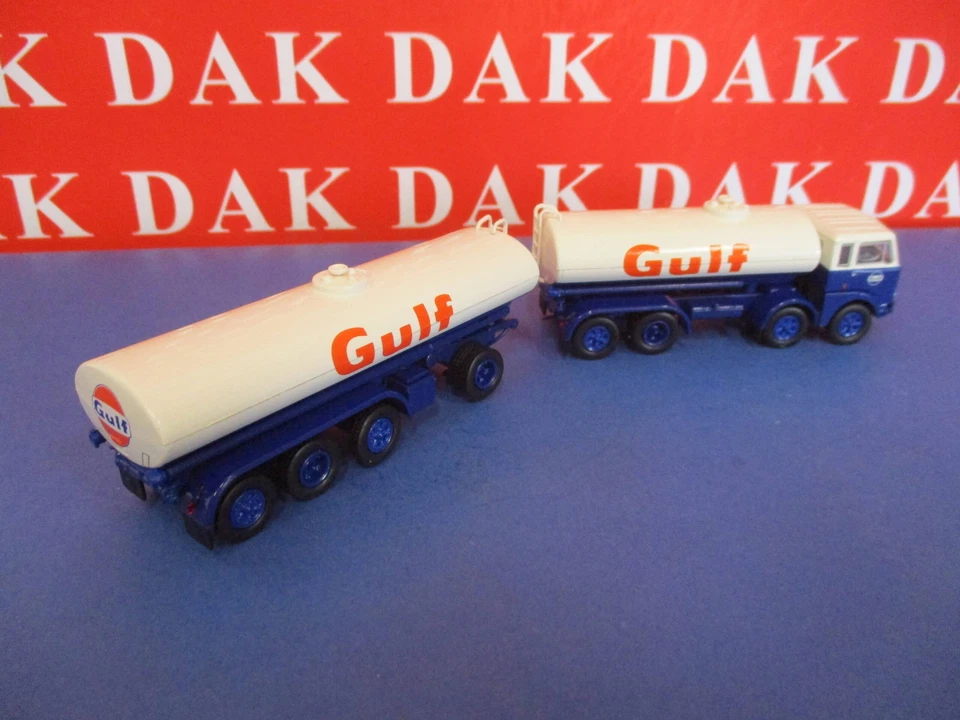 1/87 Modellino Camion Truck Fiat 690 Millepiedi Cisterna Gulf by Brekina - Immagine 3 di 4