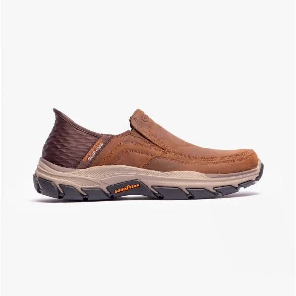 Skechers Respected Elgin Mens Leather Slip-On Lightweight Casual Trainers