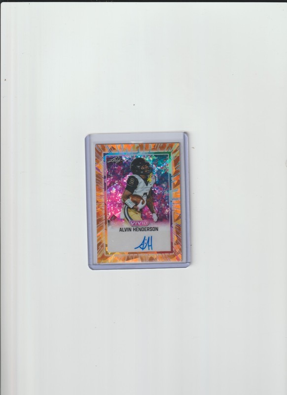 2025 Leaf Vivid Autograph Alvin Henderson 1/1 Auto Gold Crystals Auburn Tigers