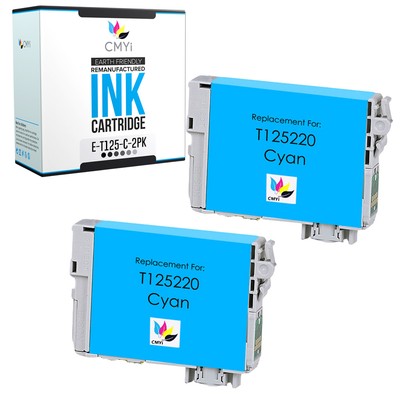 CMYi 2-PK Compatible T125 Cyan Ink Cartridge for Epson Stylus NX530 NX625 NX420