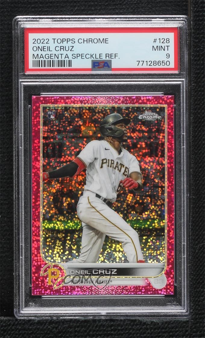 2022 Topps Chrome Magenta Speckle Refractor /350 Oneil Cruz #128 PSA 9 MINT 2l4