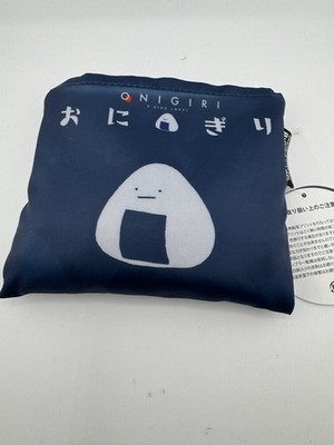 B - SIDE LABEL 2Way Bag Shopping / Onigiri Blue Japan Reusable NEW