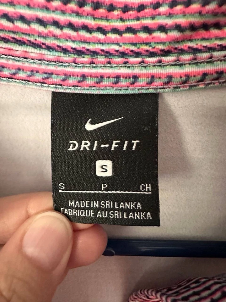 NIKE S Dri Fit Pullover Top Cuello Simulado 1/4 Cremallera Rosa Púrpura Tinte Espacial Neón Correr Foto 3 de 4