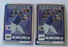 Chase DeLauter 2022 Elite Extra Edition College Ticket Optic Silver Prizm + Base