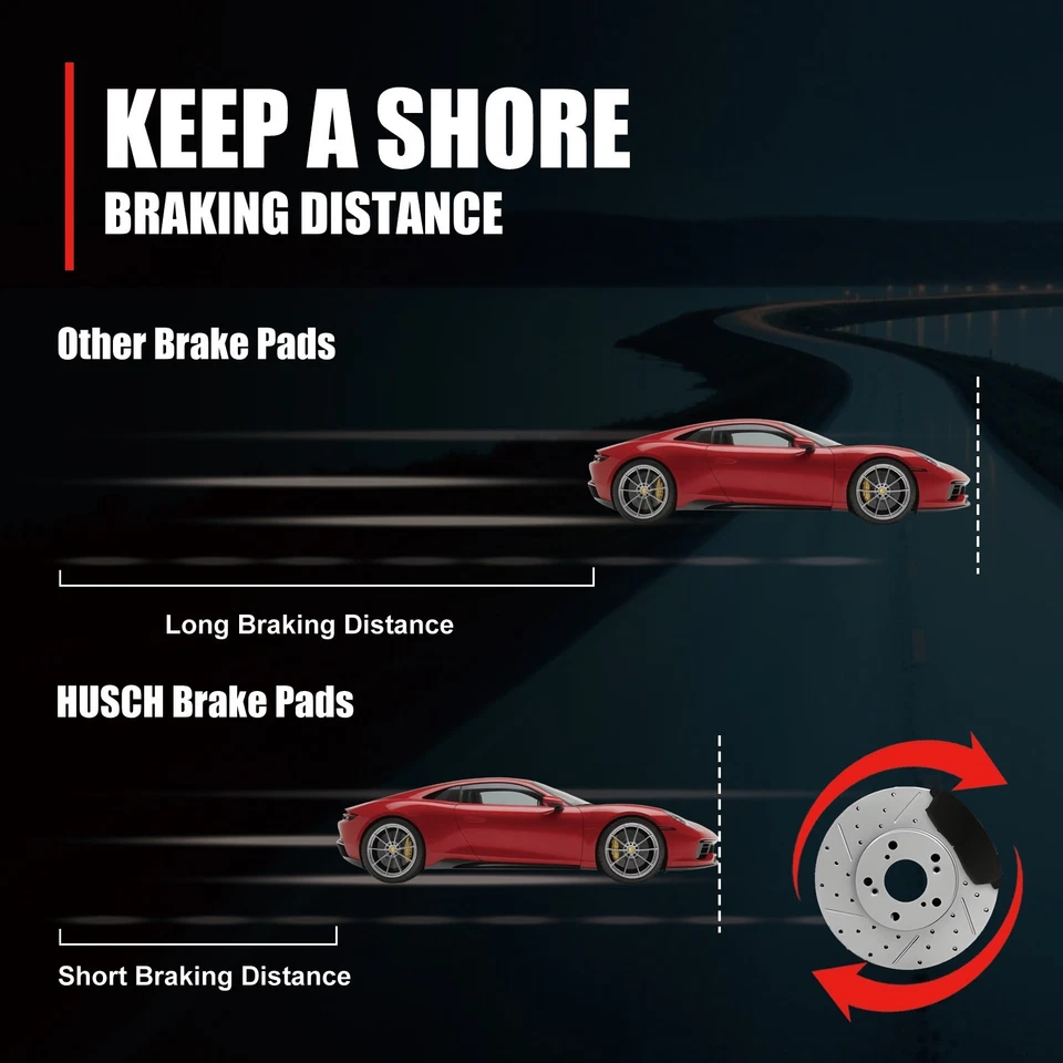 Front & Rear Low Dust Ceramic Brake Pads Fit for Volkswagen Passat 2016-2017 - Imagem 3 de 4