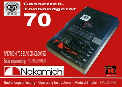 Uwe H. Sültz | NAKAMICHI 70 & ELAC CD 400/500/520 Bedienungsanleitung | Buch