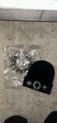 Chrome Hearts Black Men s Beanie Hat Cap, One Size, Classic Beanie Style
