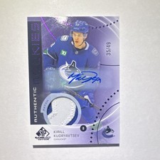 Upper Deck SP Game Used Auto Kirill Kudryavtsev Purple /49 Canucks