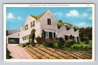 Hollywood CA-California, Scenic Home of William S Hart, Vintage Postcard