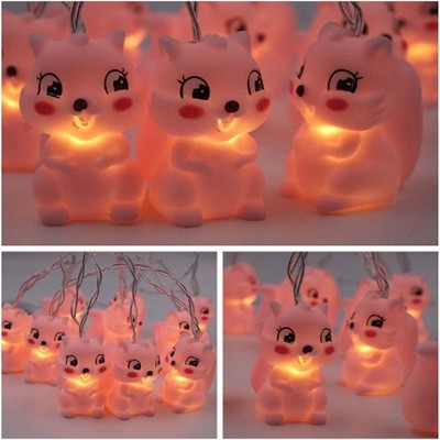 5.9ft 1.8M 10 LEDs Cute Animal Squirrel String Lights Battery Powered Lights