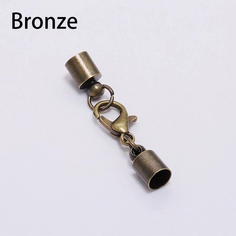 10pcs Leather Cord Lobster Clasps Hooks End Caps For DIY Jewelry Making Supplies - Image 4 of 4