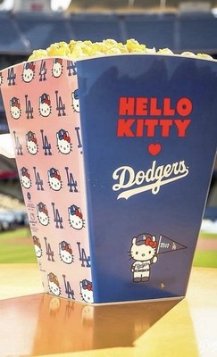 2026 Hello Kitty Los Angeles Dodgers Souvenir Popcorn Bucket 4/13