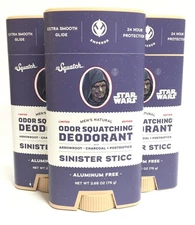 (3 PACK) Dr. Squatch Men's Deodorant - Sinister Sticc, 2.65 oz (Oval Packaging)