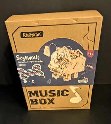 Robotime Seymour AM480 3D Wooden Puzzle Music Box Kit NEW Open Box - Image 1 of 4