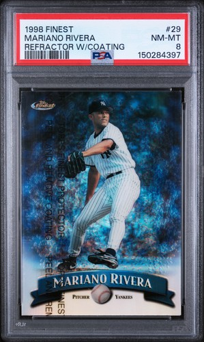 1998 FINEST REFRACTOR W/COATING #29 MARIANO RIVERA PSA 8
