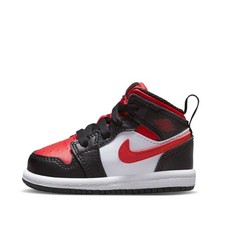 Toddler's Jordan 1 Mid Black/Fire Red-White 640735 079 - 7