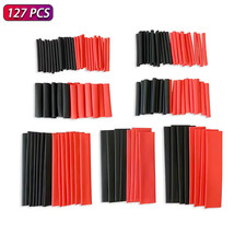 127Pcs 2:1 Heat Shrink Tubing Kit Polyolefin Wire Insulation Assortment BlackRed