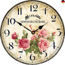 Home französische Vintage-Wanduhr, 35,6 cm (14 Zoll), aus Holz, 