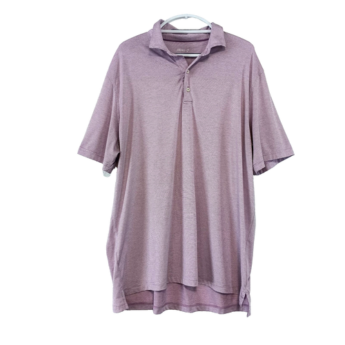 Camisa Polo Johnnie O Para Hombres XXL Rosa Lyndon Rayas Rendimiento Jersey Poliéster - Imagen 2 de 10