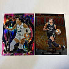 2025 Panini WNBA Select Napheesa Collier 2 Card Lot Pink Flash #100, En Fuego #9