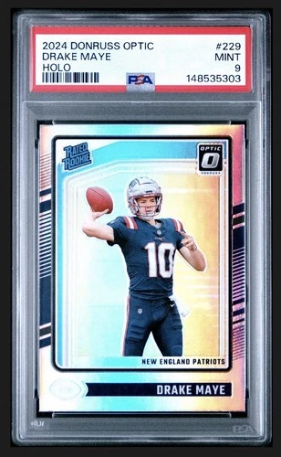 2024 Panini Donruss Optic - Rated Rookie Drake Maye #229 Holo Prizm (RC) PSA 9