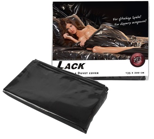 Copripiumino impermeabile laccato nero per massaggi e giochi erotici di coppia - Foto 8 di 8