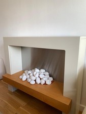 Great condition electric fireplace blower fan, Scandinavian style, veneer wood.