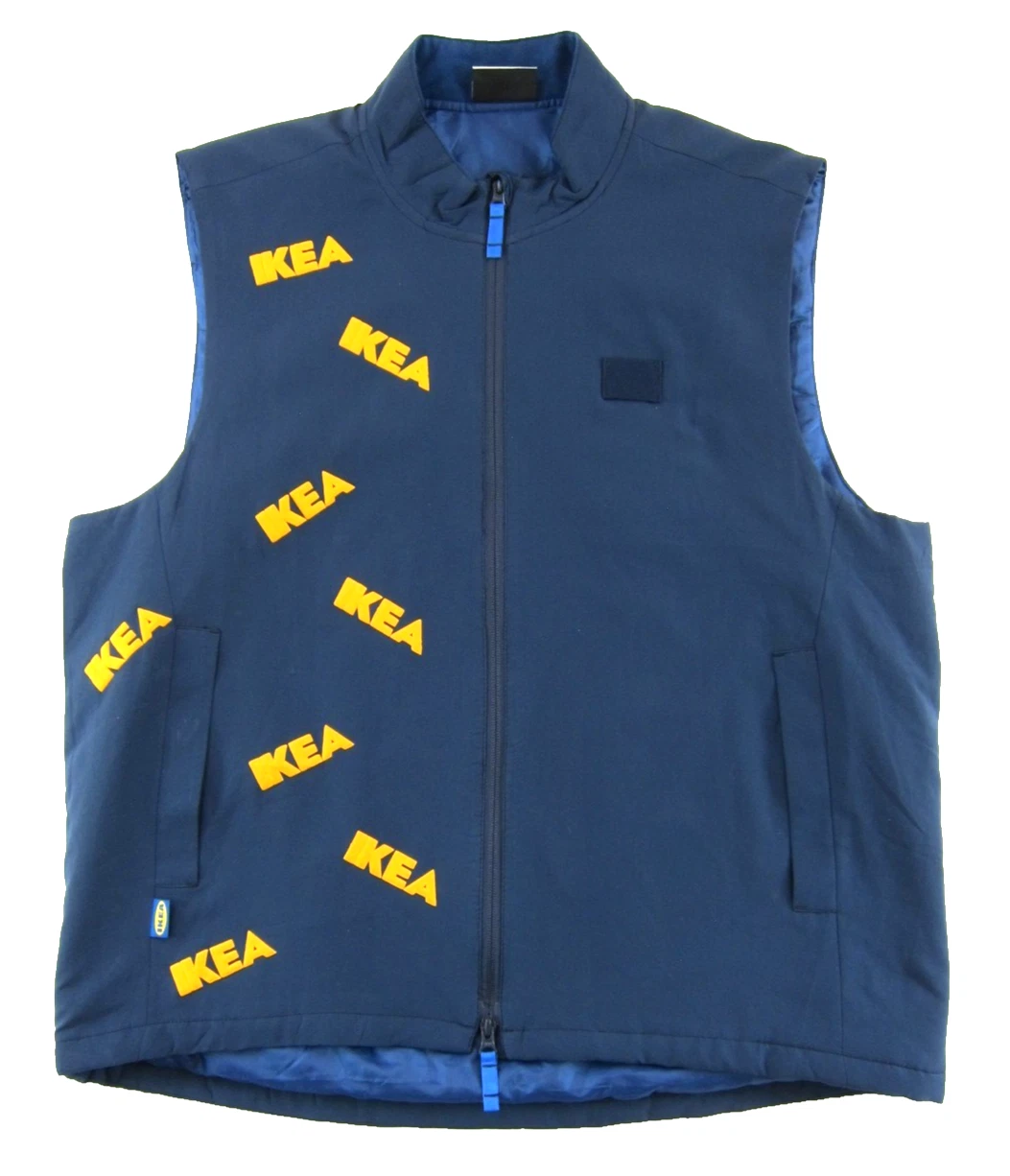 IKEA Logo Navy Blue Yellow Hej! Worker Employee Full Zip Straight Vest Men XL
Opens in a new window 