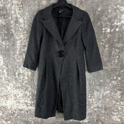 Zara Basic Size M Woold Blend Notched Outdoor Single Button Coat Black Lined