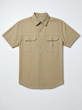 Carhartt Men's Short-Sleeve Button-Down Work Shirt, Khaki