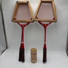 Set Of 4 VINTAGE A.G. SPALDING  BROS. BADMINTON RACQUETS Fast Play Wood Grips