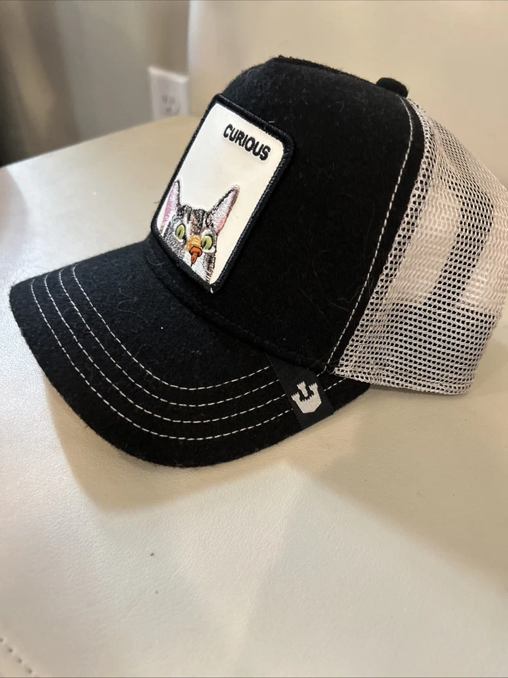Sombrero de camionero Goorin Bros Cat Curious negro/gris raro Snapback Foto 2 de 4