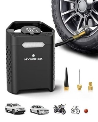 Heavy-Duty 160 PSI Tire Inflator Portable Air Compressor, 1 Min Fast Black