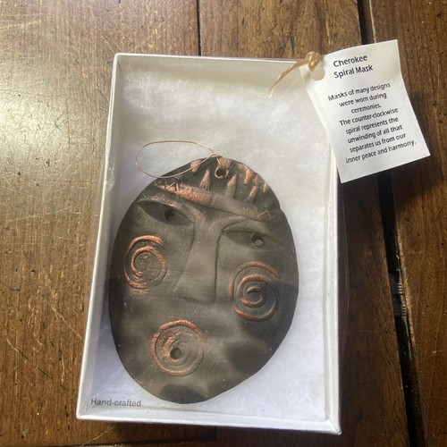 Vintage Hand Crafted Cherokee Spiral Mask Hanging OrnamentOriginal Packaging