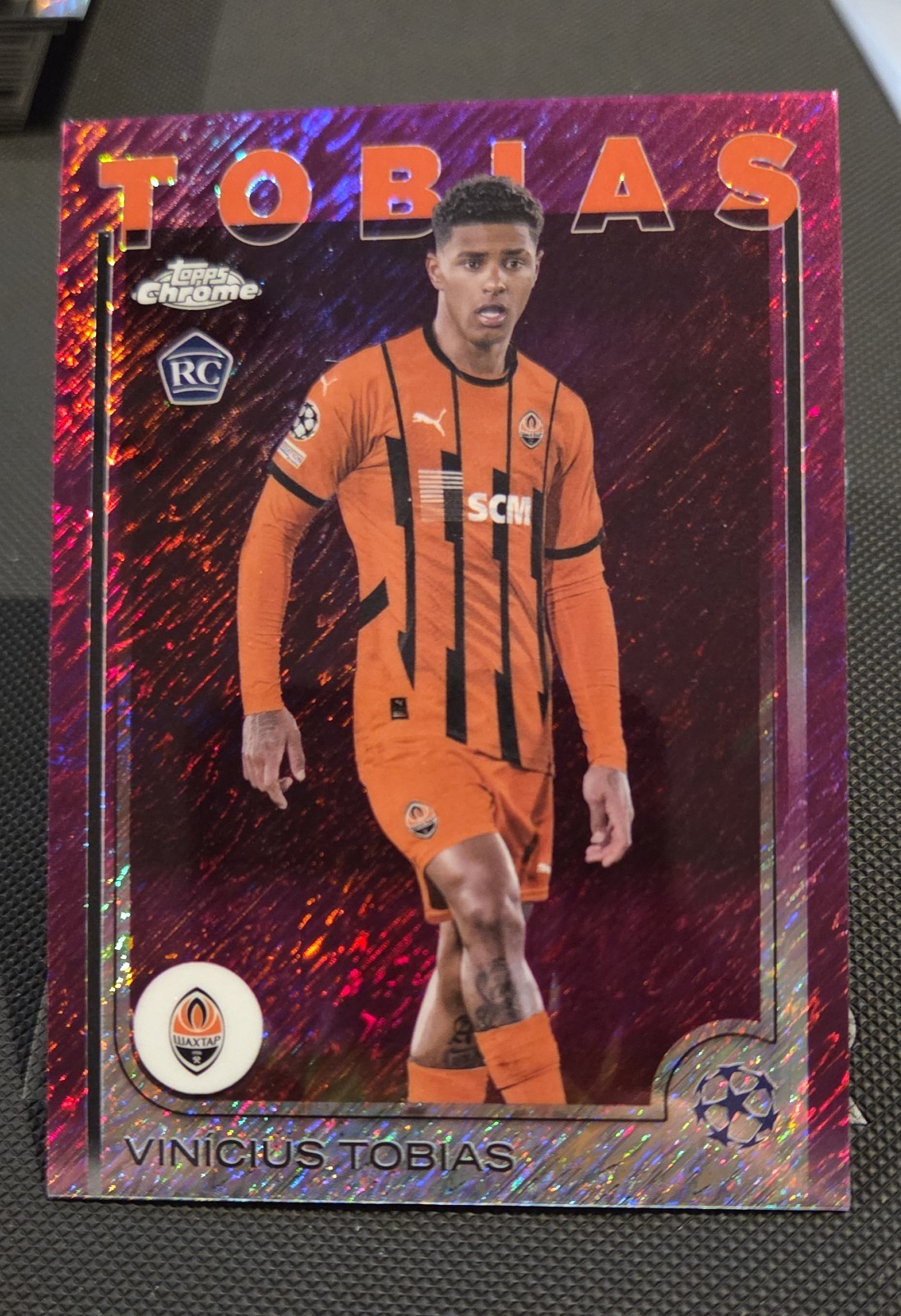 2024-25 Topps Chrome Uefa CC-Vinicius Tobias #167 Magenta Shimmer Refractor (RC)